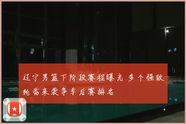 辽宁男篮下阶段赛程曝光 多个强敌轮番来袭争季后赛排名